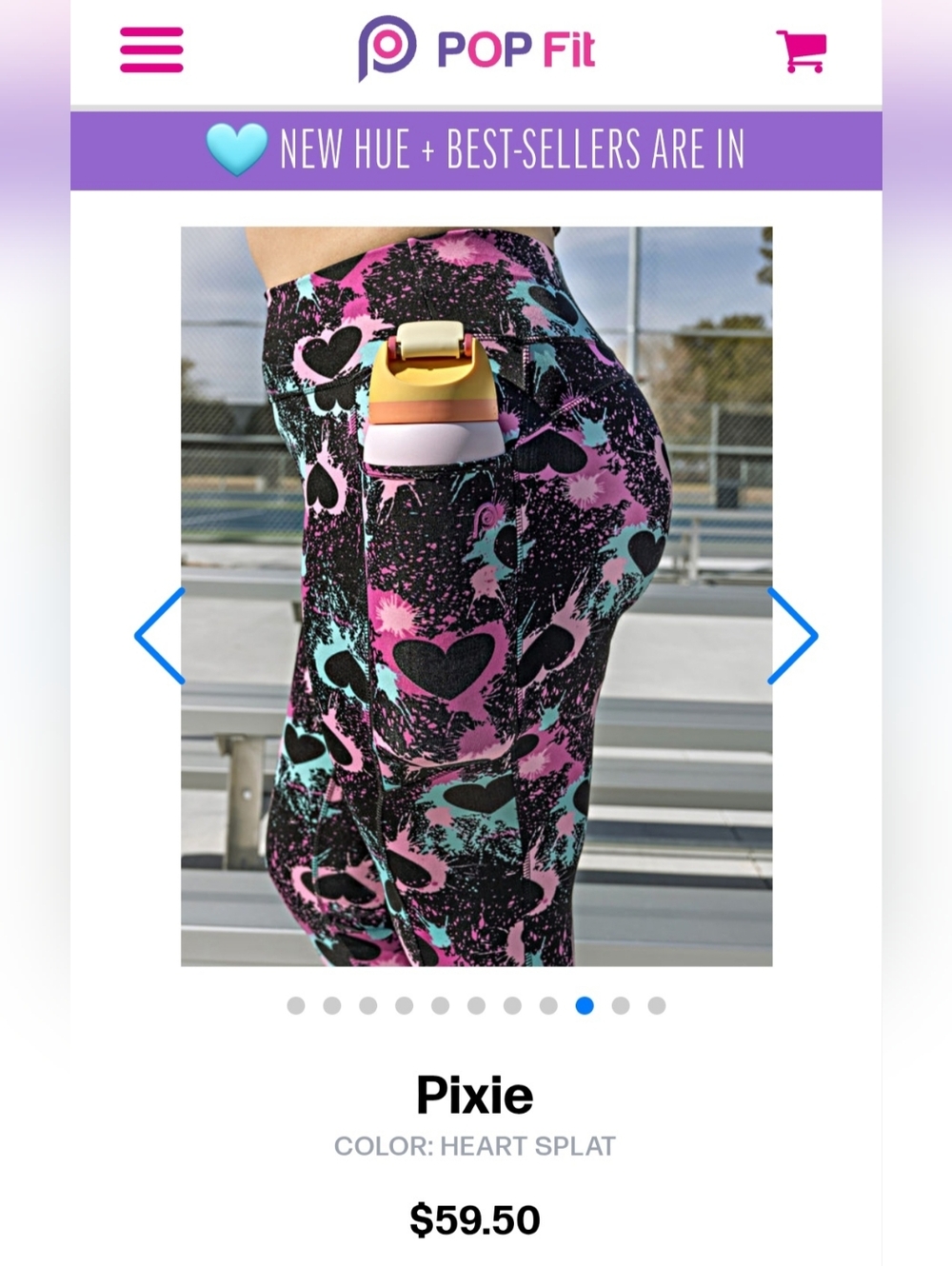 NWT | POP Fit Pixie Leggings Heart Multicolored Paint Splatter - Picture 10 of 15
